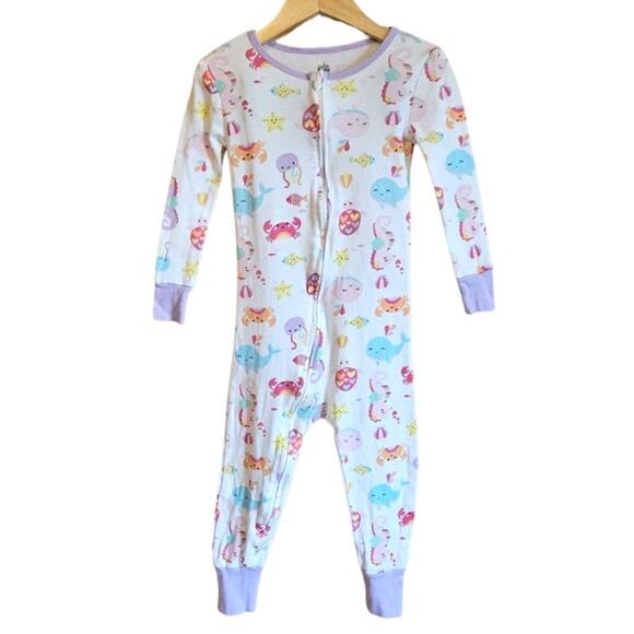 2-PACK Kids Headquarters One Piece Zipper Pajamas Pink White Toddler Size 3T - Picture 2 of 8